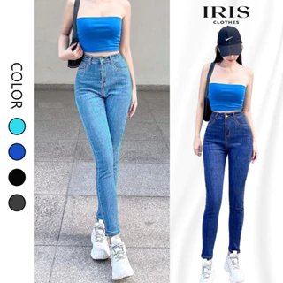 Quần jeans nữ dáng ôm lưng cao form Skinny co giãn Avocado, quần bò ống bó dáng dài dài phong cách trẻ trung