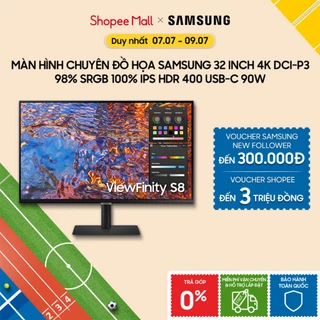 Màn hình Chuyên đồ họa Samsung 32 inch LS32B800PXEXXV 4K DCI-P3 98% sRGB 100% IPS HDR 400 Factory Calibration USB-C 90W