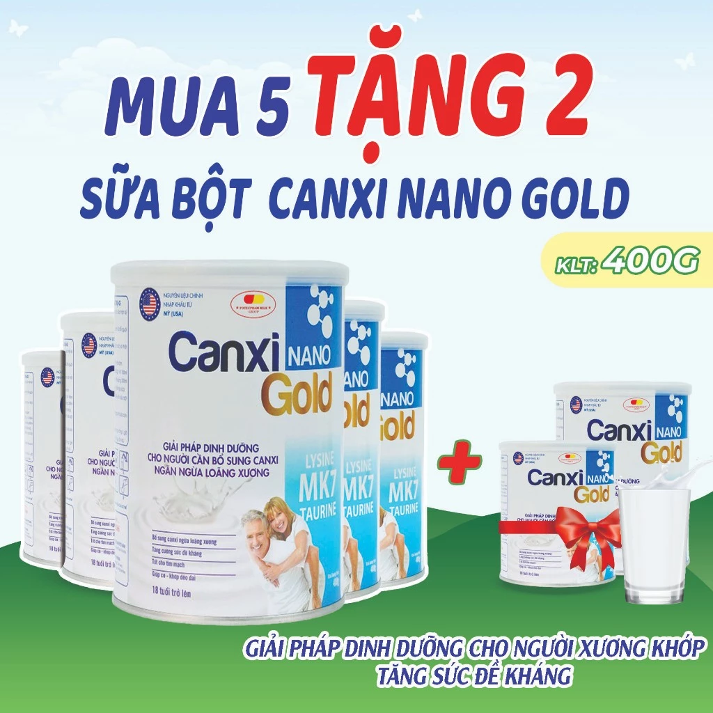 [Combo 5 Tặng 2] Sữa CanXi Cho Người Già Hỗ Trợ Xương Khớp Ngăn Ngừa Loãng Xương 400g  Japa Kids