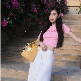 Áo thun nữ croptop cổ tròn dáng ôm sexy chất liệu cotton bozip cao cấp năng động thoải mái, CTWOMEN