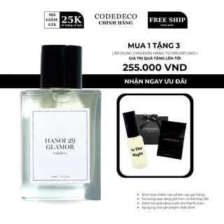 Tinh dầu nước hoa CODEDECO Hanoi 29 Glamor 50ml, Nhẹ Nhàng, Thanh Lịch, Tinh Tế Bao Bì Mới