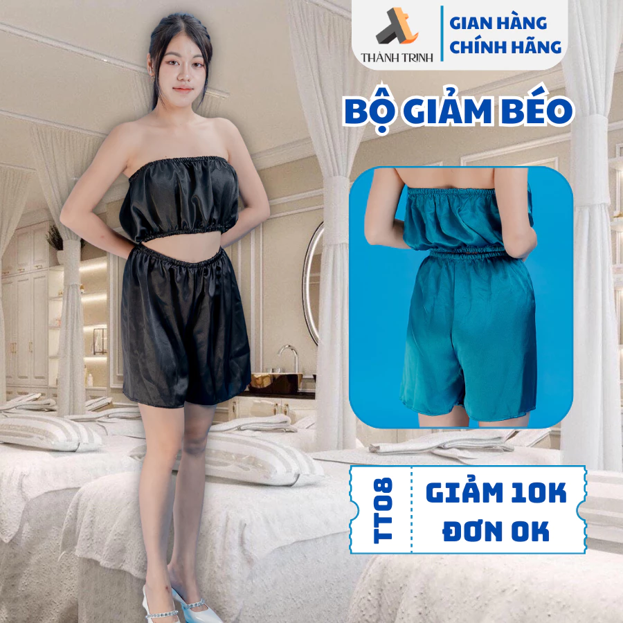 Bộ áo quây spa,quần đùi mặc massage giảm béo, xông hơi, may chun co giãn tốt,chất lụa cao cấp xưởng may Thành Trinh TT03