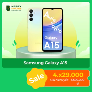 Điện thoại Samsung Galaxy A15 - Hàng chính hãng, Mới 100%, Bảo hành 12 tháng