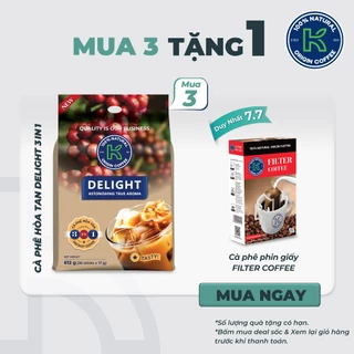 [Combo 3 Túi] Cà phê sữa hòa tan K Delight 3in1 612g/túi 36 gói thương hiệu K Coffee