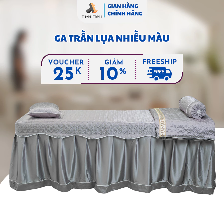 Ga/ Drap giường spa, phun xăm, nail mi chất phi lụa chần bông cực sang chảnh TT14