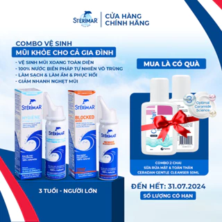 Combo vệ sinh mũi khỏe Sterimar (3 tuổi - người lớn) - 50ml