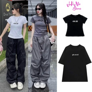 Áo Thun Baby Tee Body Thêu Em Bé Cổ Tròn Tay Ngắn Dáng Ôm Siêu Co Giãn Có Size Đại 65kg Ulzzang- MM Hồng Nhi Store