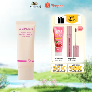 Kem Chống Nắng Nâng Tone Mỏng Nhẹ AMPLE:N Solar Shot Peach Tone Up Sun cream 40ml