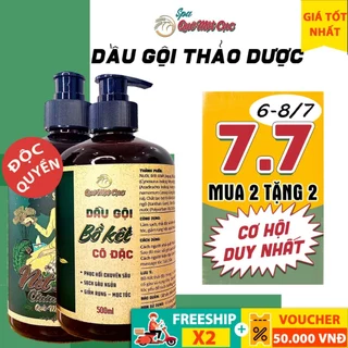 Dầu gội thảo dược, sạch gàu, chống rụng, mọc tóc, thiên nhiên Spa Quê Một Cục 500ml