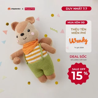 [MIỄN PHÍ THÊU TÊN]  Thú nhồi bông Gâu bông thêu tên cho bé cao cấp CHIPPIANDCO Sóc Chummy 35 cm