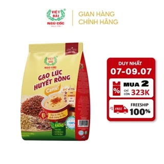 Combo 3 Bột Ngũ Cốc Gạo Lứt Huyết Rồng Canxi VIỆT ĐÀI Thơm Ngon Giúp Thanh Lọc Cơ Thể Túi 600g