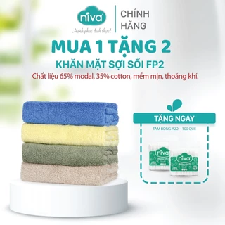 [1 Tặng 2]Mua Khăn Mặt Sợi Sồi Niva FP2 65% Sợi Sồi Và 35% Cotton Mềm Mịn Kích Thước 28x48 cm Tặng Tăm Bông AZ2 100 Que