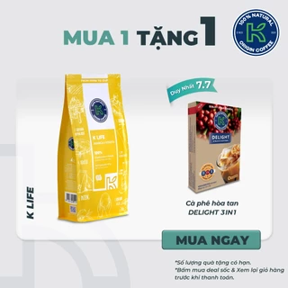 Cà phê rang xay nguyên chất xuất khẩu K Life 227g thương hiệu K COFFEE