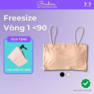 [DEAL HỜI CÓ HẠN] Áo bra su quây ngực 2 dây Bradina đệm mỏng nâng ngực, dáng croptop ôm, thoáng mát AQ5