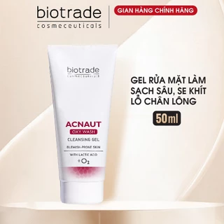 Sữa Rửa Mặt Dạng Gel Biotrade Acnaut Oxy Wash Cleansing Gel làm sạch sâu, se khít lỗ chân lông 50ml