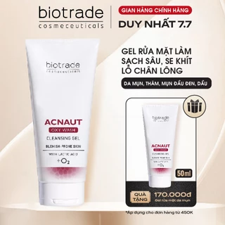 Sữa Rửa Mặt Dạng Gel Biotrade Acnaut Oxy Wash Cleansing Gel làm sạch sâu, se khít lỗ chân lông 200ml