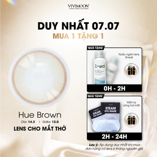 Kính áp tròng VIVIMOON cận nâu tự nhiên cho mắt thở Huế Brown