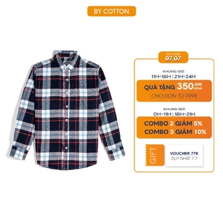 Áo Sơ Mi Nam Cao Cấp Dài Tay Chất Liệu Flannel Phối Caro Đen Đỏ Xanh By Cotton