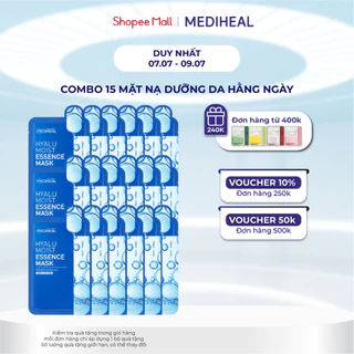 Combo 15 Miếng Mặt Nạ Dưỡng Da Cấp Ẩm Chuyên Sâu Mediheal Hyalu Moist Essence Mask 20ml