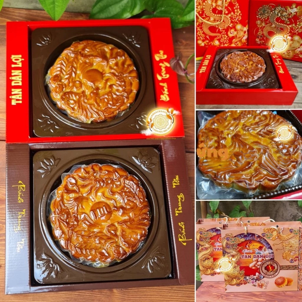 (Có Hỏa Tốc HCM) Bánh Trung Thu 3 - 15 Trứng Tân Dân Lợi, Bánh Lớn Thập Cẩm Gà Quay Kèm Túi Hộp