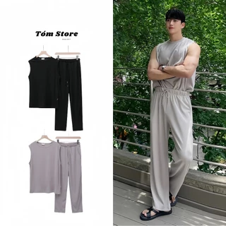 Set Bộ áo ba lỗ Tank Top quần Dài Nam sang trọng thoáng mát TÓM.STUDIO