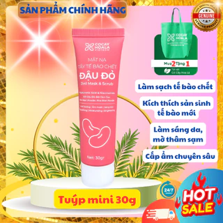 [CHÍNH HÃNG] Mặt Nạ Tẩy Tế Bào Chết Đậu Đỏ Tuýp mini 30g, Dưỡng Trắng Da, Cấp Ẩm