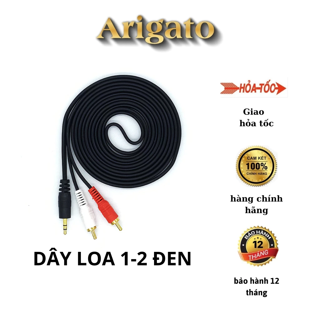 Dây loa 1 ra 2 dây 1 đầu 3.5 ra 2 đầu AV dài 1.5m 3m 5m arigato hàng loại tốt