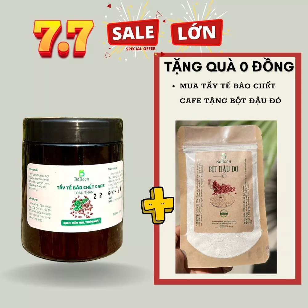 Tẩy tế bào chết cafe body Boboon sạch tế bào chết, hết viêm nhiễm nang lông