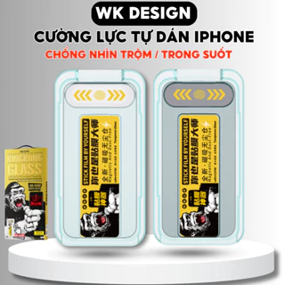 Kính cường lực iPhone Kingkong chống nhìn trộm khung tự dán màn hình iPhone X 11 12 13 14 15 pro max