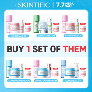 SKINTIFIC Combo 3PCS-Bộ ba chăm sóc da gồm Toner AHA,Centella,5X +Toner 4D +Serum Niacinamide,BHA,SymWhite377,Retinol,4D