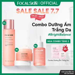 Combo Trắng Da Toner Serum + Serum + Kem Dưỡng FOCALSKIN Vitamin C + Niacinamide B3 + Alpha Arbutin Giảm Thâm Mụn Và Nám