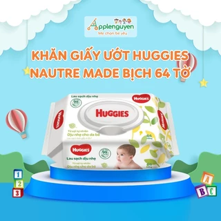 Khăn Giấy Ướt Huggies Nature Made Bịch 64 Tờ | Applenguyen94