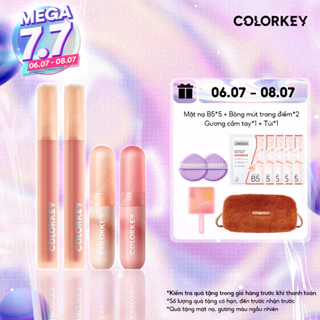 Set 4 thỏi son: 2 COLORKEY Watery Tint 1.8g màu P307 + O308 & 2 Son Kem Bùn Mousse COLORKEY