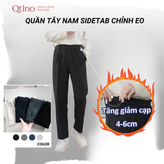 Quần tây nam QTINO, quần tây nam sidetab chỉnh eo, chất vải tăm lỳ, cạp cao, dáng baggy (QTCAP )