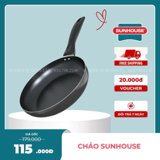 CHẢO CHỐNG DÍNH SUNHOUSE 24CM - Dùng được bếp gas, bếp điện hồng ngoại