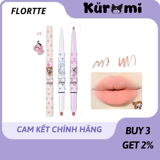 FLORTTE Chì Kẻ Viền Môi Flortte 2 Đầu 3D Che Thâm Môi Hack Môi Tạo Hiệu Ứng Môi Overlip Làm Đầy Môi kuromi cosmetic