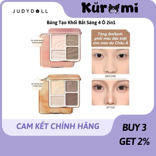 JUDYDOLL Bảng phấn tạo khối bắt sáng judydoll 4 ô Highlight judydoll tạo khối chính hãng tự nhiên Lâu trôi Chống nước 9g