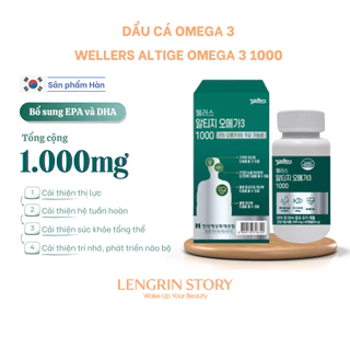 Dầu Cá Omega 3 Wellers Giúp Bổ Sung DHA Hỗ Trợ Cải Thiện Sức Khỏe Tăng Cường Trí Nhớ  - 60 Viên