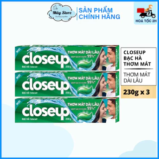 Combo 3 Kem Đánh Răng Closeup Dạng Gel Cho Hơi Thở Thơm Mát Bất Tận Bạc Hà The Mát 230G/Tuýp