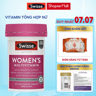 Vitamin tổng hợp cho nữ Swisse Ultivite Women's Multivitamin hỗ trợ tăng sức đề kháng cho nữ giới 100 viên của Úc