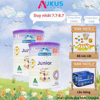 Combo 2 Sữa Công Thức Số 4 Nature One Dairy Junior Cho Bé Từ 3-6 Tuổi Giúp Phát Triển Về Trí Não Và Thể Chất Lon 900g