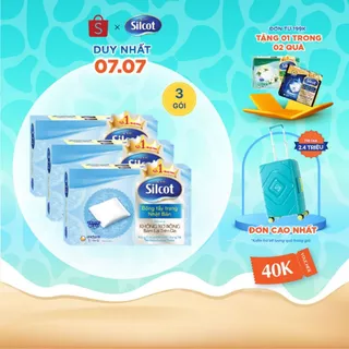 Bộ 3 hộp Bông trang điểm (bông tẩy trang) Silcot 82 miếng/hộp