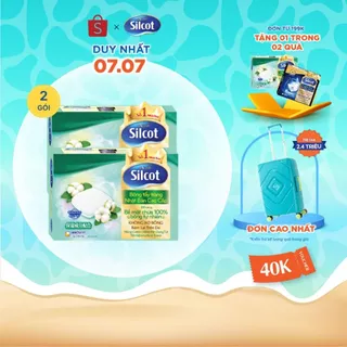 Bộ 2 hộp Bông trang điểm (bông tẩy trang) cao cấp Silcot Premium 66 miếng/hộp