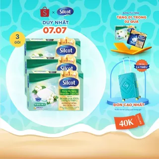 Bộ 3 hộp Bông trang điểm (bông tẩy trang) cao cấp Silcot Premium 66 miếng/hộp