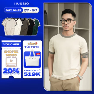 Áo thun nam cổ tròn AUSTIN vải Cotton Pique dày dặn, trẻ trung, năng động - HUSSIO