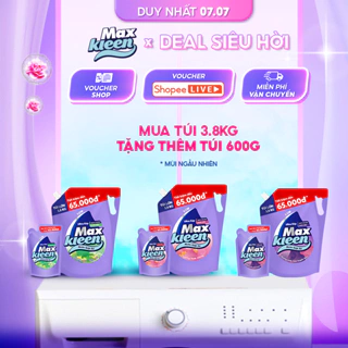 Combo Túi Nước Giặt Xả 3.8kg + Túi Nước Giặt Xả 600g MaxKleen