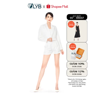 [Mã LYBO80K giảm 80K đơn 500K] Set vest nữ LYB gồm vest, áo bra và quần công sở nữ màu trắng thanh lịch