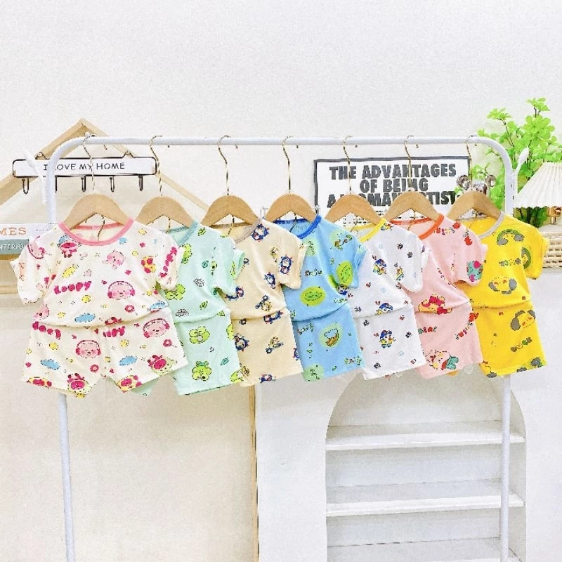 (Bé 5-15kg) Bộ cộc tay cho bé trai gái, quần áo trẻ em chất vải thun lạnh
