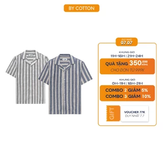 Áo Sơ Mi Nam Danton Chất Liệu Linen Sọc Đứng Cao Cấp  BY COTTON