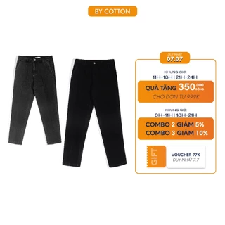 Quần Jeans Dài Nam Cao Cấp Jeans Trousers 01 2 Màu Đen - Xám Đậm BY COTTON